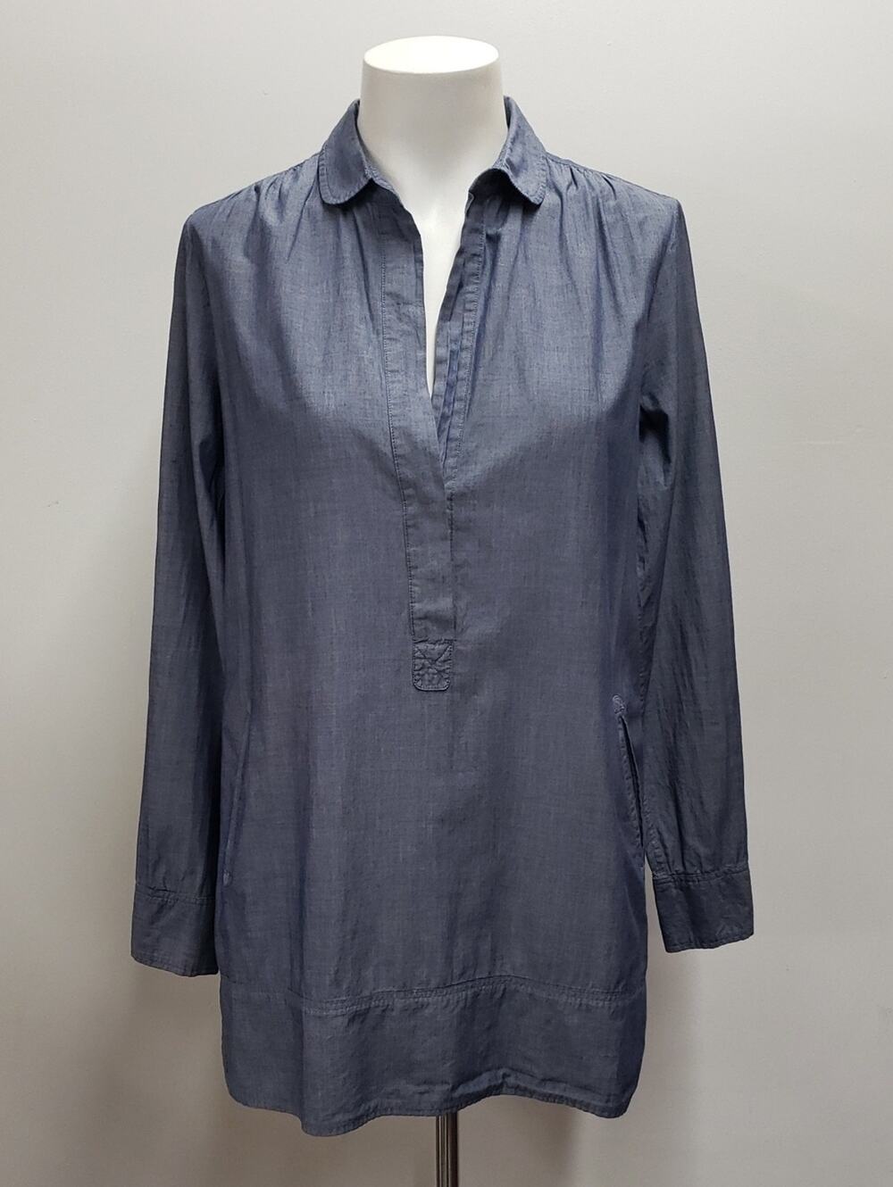 J. Crew Tunic Top Women's Small With Side Pockets Long Sleeve Lightweight